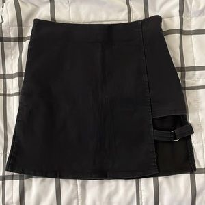 Asymmetrical Skirt Black High Waist